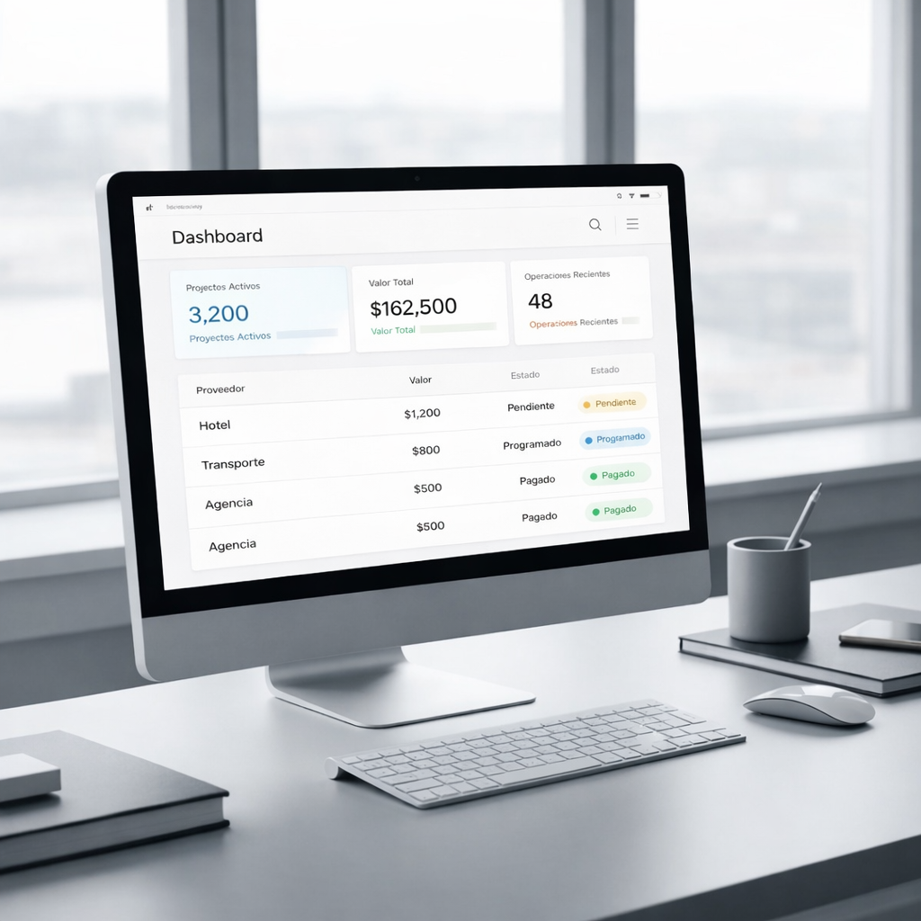 Dashboard de operaciones en iMac